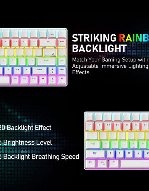 Load image into Gallery viewer, Wired Gaming Keyboard Rainbow Backlit Mechanical Keyboard Type-C 84 Keys Full Keys Anti-Ghosting for PC Gamers Work Office Blue Switch &amp; Red Switch
