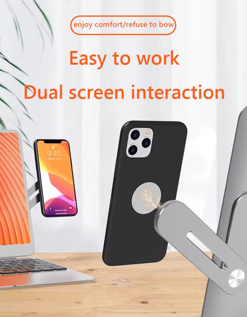 Load image into Gallery viewer, Metal Expansion Phone Stand Laptop Screen Side Mount Magnetic Folding Phone Holder for Tesla Iphone PC Ponitor Support Bracket
