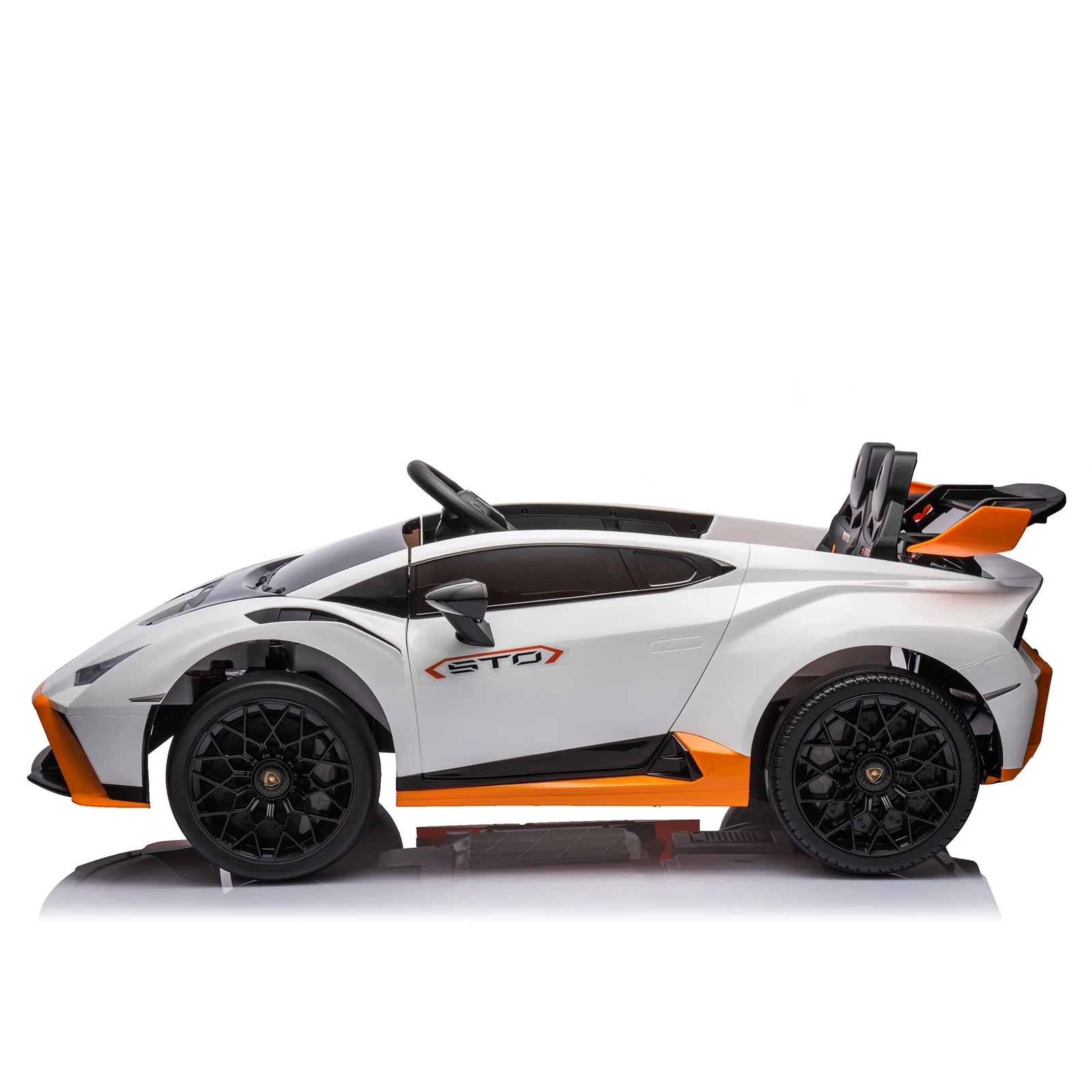 Lamborghini 24 V Ride on Sports Car with Remote Control, Licensed Lamborghini STO Battery Powered Ride on Toy Cars W/Dynamic Music/360° Spin/Drift/Bluetooth/Led Light, Electric Car for Kids 3-8, Green