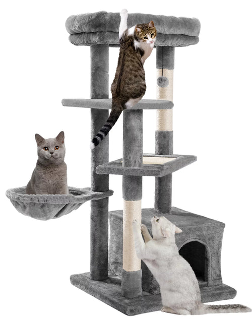 Load image into Gallery viewer, Cat Tree for Indoor Cats, 45 Inches Multi-Level Cat Tower with Sisal Covered Scratching Posts, Spacious Condo, Cozy Hammock and Plush Top Perch
