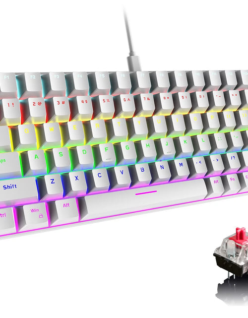 Load image into Gallery viewer, Wired Gaming Keyboard Rainbow Backlit Mechanical Keyboard Type-C 84 Keys Full Keys Anti-Ghosting for PC Gamers Work Office Blue Switch &amp; Red Switch
