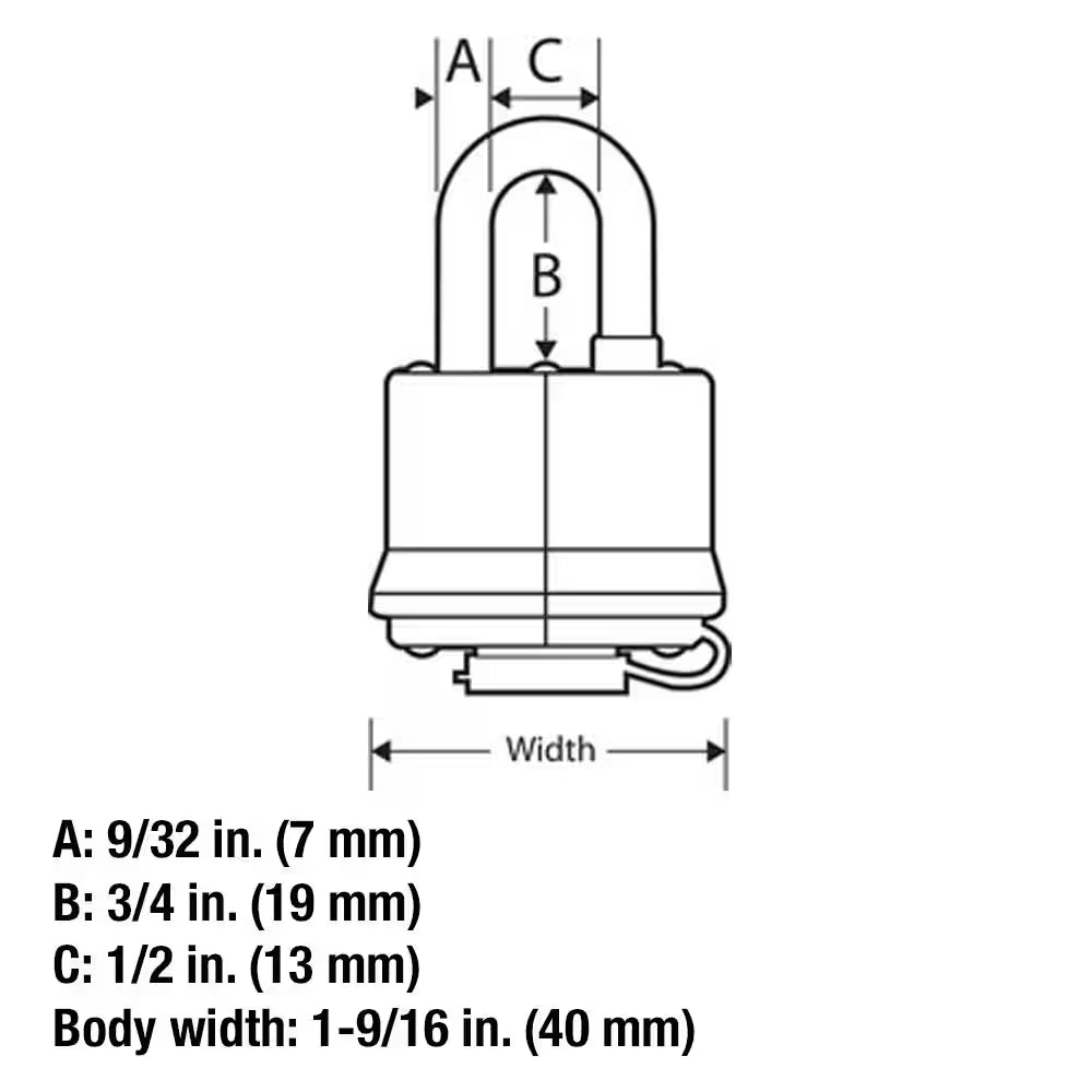 Outdoor Padlock with Key, 1-3/4 In. Wide