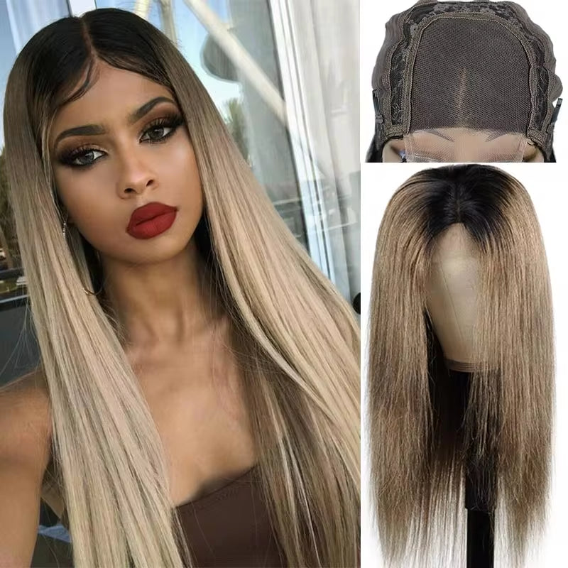 Ombre Grey Human Hair Wigs #126 Coloreed Lace Front Human Hair Wigs Straight Hair 4*4 Lace Front Wigs Remy Hair  130