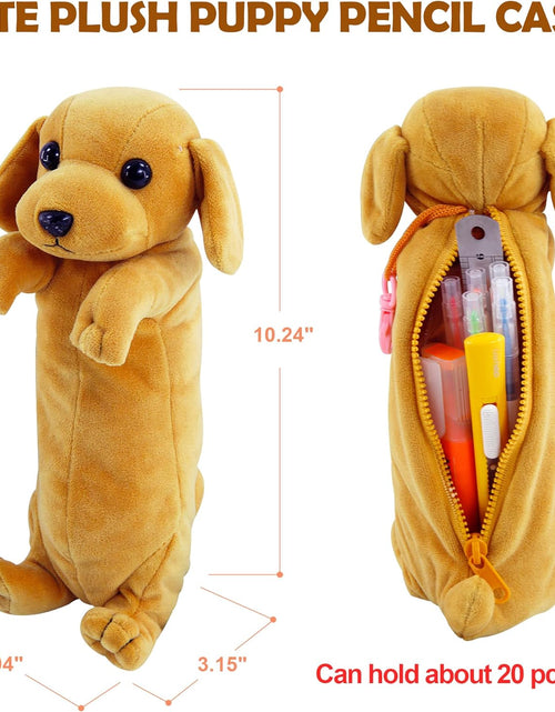 Load image into Gallery viewer, Pencil Case for Boys, 3D Plush Dog Pencil Pouch BB FUNHOUSE Soft Animal Stationery Cartoon Storage Pen Bag Box for School Supplies Girl Students
