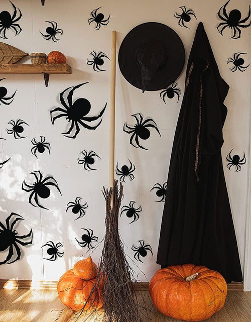 Load image into Gallery viewer, Halloween Wall Decorations DIY Halloween Party Supplies 3D Plastic Spider Decoration Stickers Halloween Decor Home Wall Window Halloween Decorations Indoor Outdoor Scary Spider for Halloween 60 PCS
