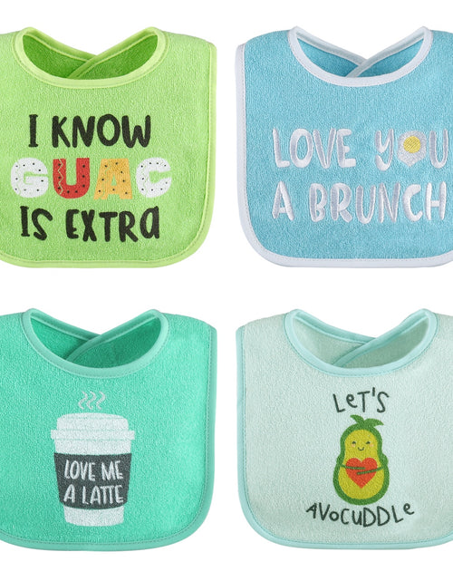 Load image into Gallery viewer, Cotton Baby Bibs for Girls or Boys, 8 Pack, Green, Blue, Yellow
