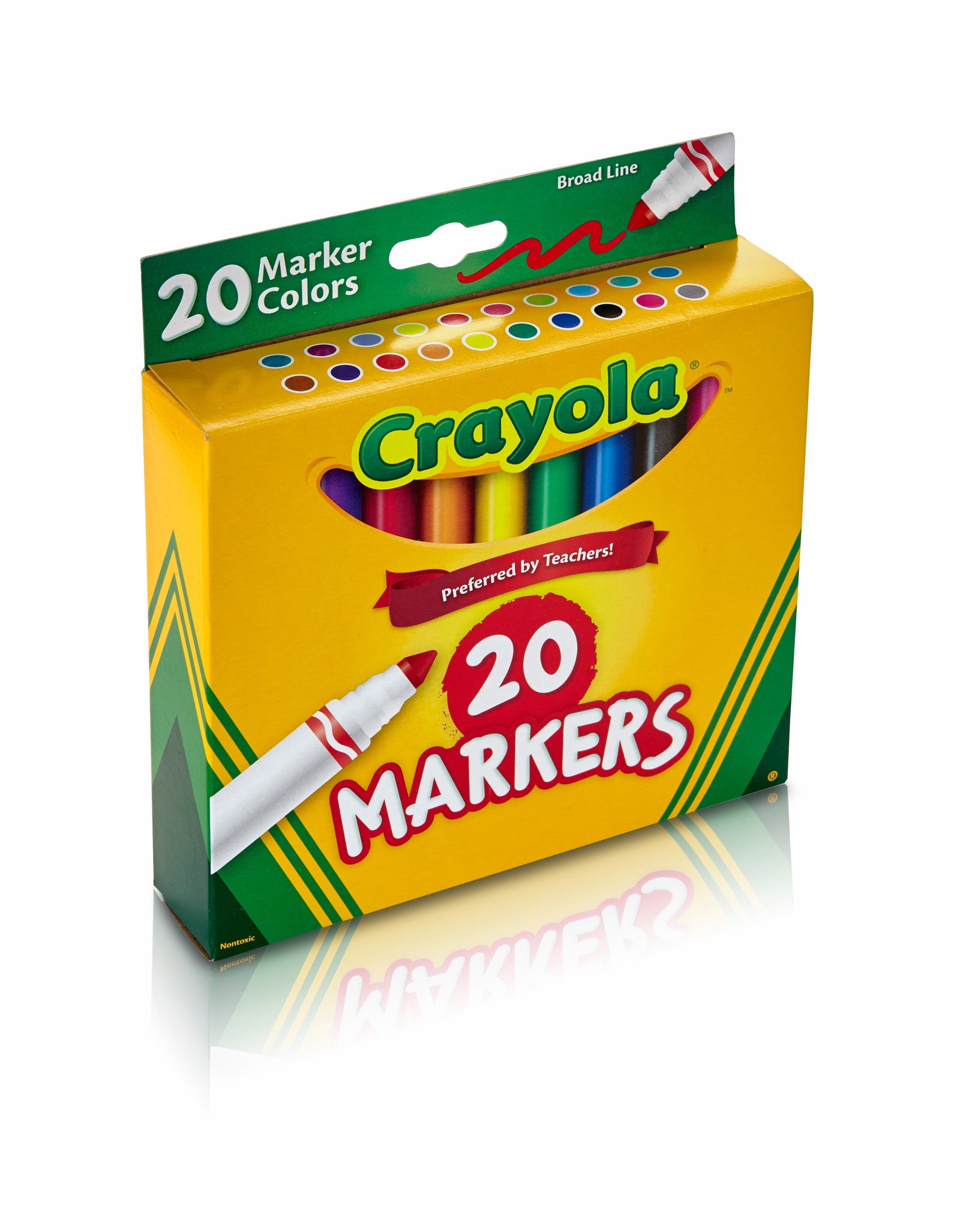 Broad Line Markers, 20 Ct Classic Colors, School Supplies for Teachers and Kids, Classroom Supplies