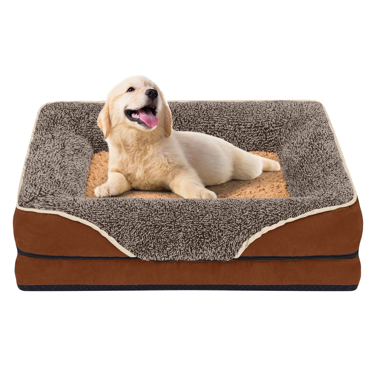 Dog Beds for Small Dogs Orthopedic Dog Bed Sofa Large Medium Small, Supportive Egg Crate Foam Pet Couch Bed with Removable Washable Cover Non Skid Bottom, S, Green