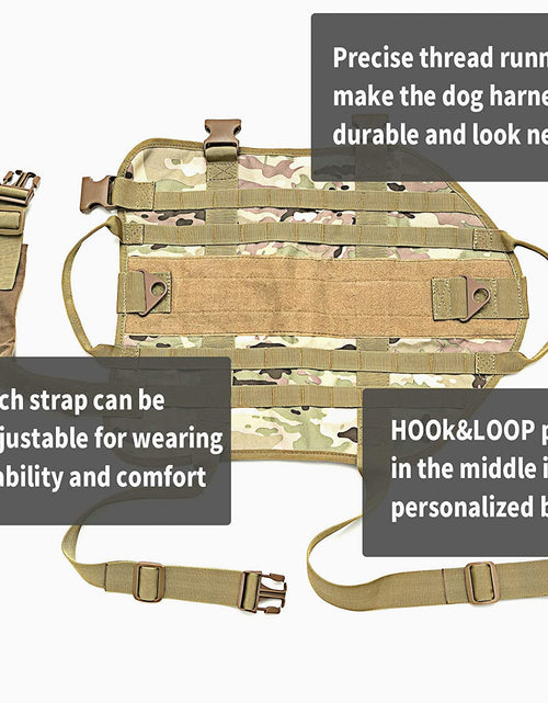 Load image into Gallery viewer, Tactical Dog Molle Vest Harness K9 Adjustable Outdoor Training Service Camouflage Harness with 3 Detachable Pouches
