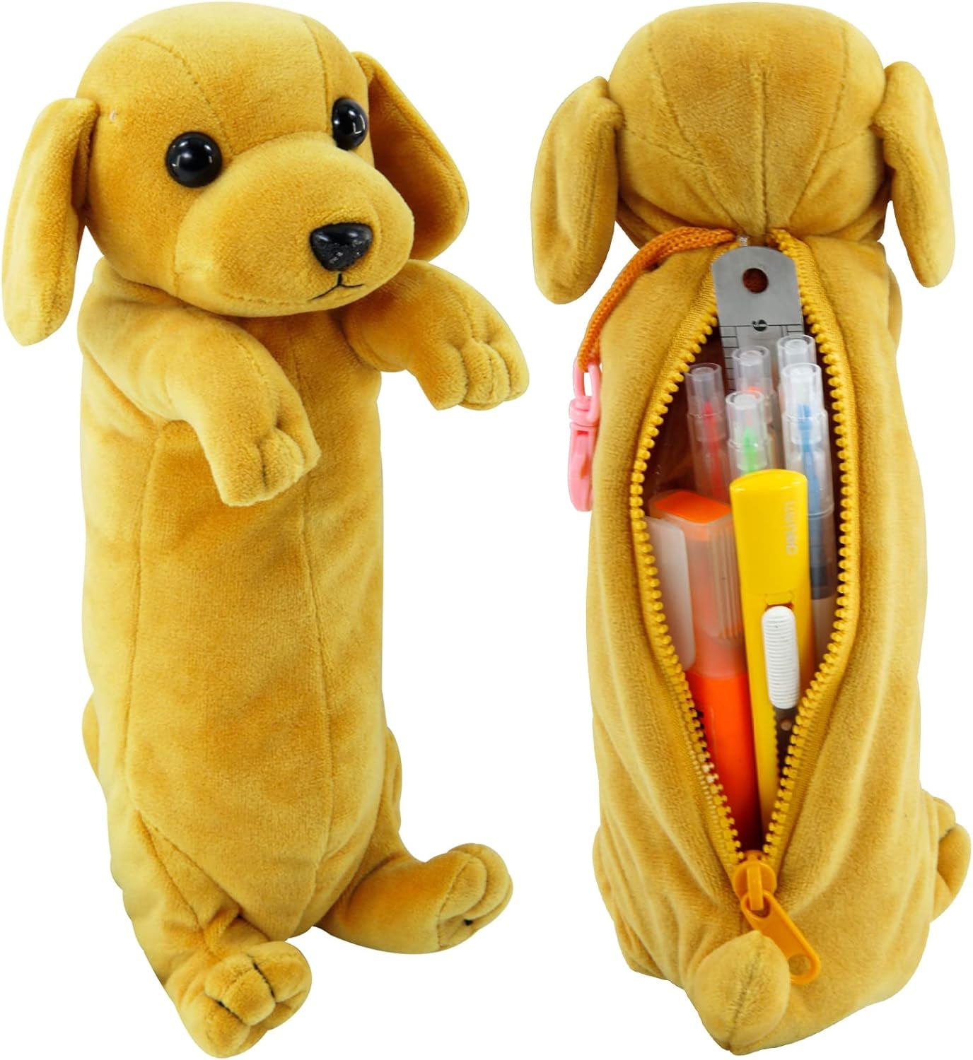 Pencil Case for Boys, 3D Plush Dog Pencil Pouch BB FUNHOUSE Soft Animal Stationery Cartoon Storage Pen Bag Box for School Supplies Girl Students