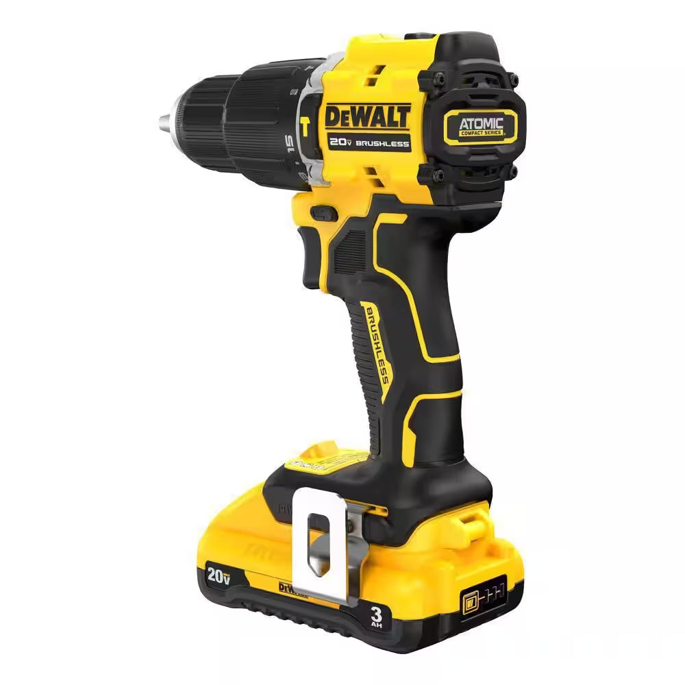 ATOMIC 20-Volt Lithium-Ion Cordless 1/2 In. Compact Hammer Drill with 3.0Ah Battery, Charger and Bag