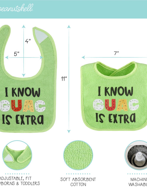 Load image into Gallery viewer, Cotton Baby Bibs for Girls or Boys, 8 Pack, Green, Blue, Yellow
