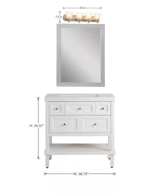 Load image into Gallery viewer, Tavish 30 In. 4-Light Brushed Nickel Classic Vanity with Frosted Glass Shade
