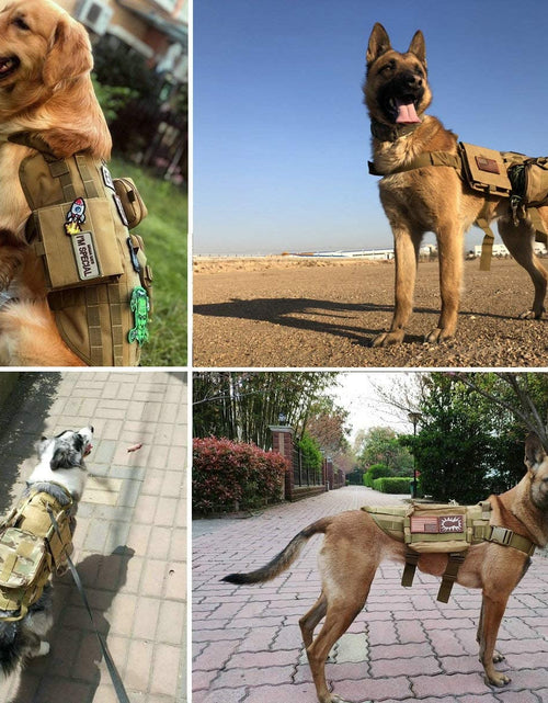 Load image into Gallery viewer, Tactical Dog Molle Vest Harness K9 Adjustable Outdoor Training Service Camouflage Harness with 3 Detachable Pouches
