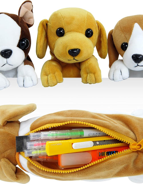 Load image into Gallery viewer, Pencil Case for Boys, 3D Plush Dog Pencil Pouch BB FUNHOUSE Soft Animal Stationery Cartoon Storage Pen Bag Box for School Supplies Girl Students
