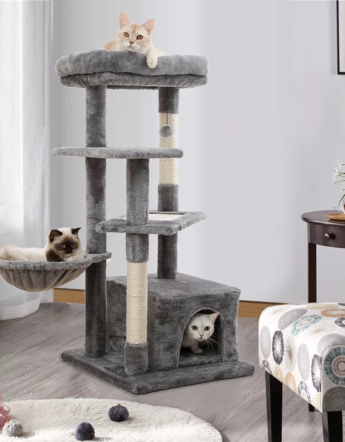 Load image into Gallery viewer, Cat Tree for Indoor Cats, 45 Inches Multi-Level Cat Tower with Sisal Covered Scratching Posts, Spacious Condo, Cozy Hammock and Plush Top Perch
