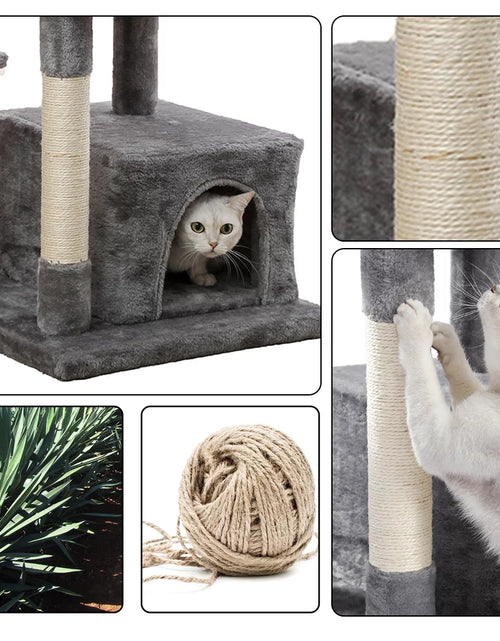 Load image into Gallery viewer, Cat Tree for Indoor Cats, 45 Inches Multi-Level Cat Tower with Sisal Covered Scratching Posts, Spacious Condo, Cozy Hammock and Plush Top Perch
