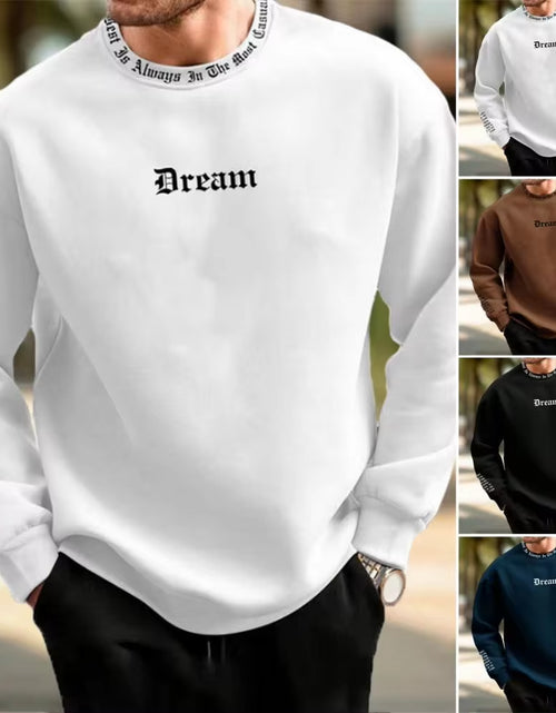 Load image into Gallery viewer, Men Sweatshirt Men&#39;S Fall Winter Letter Print Sweatshirt Thick Warm Casual Top for Cold Weather Men Soft Sweatshirt
