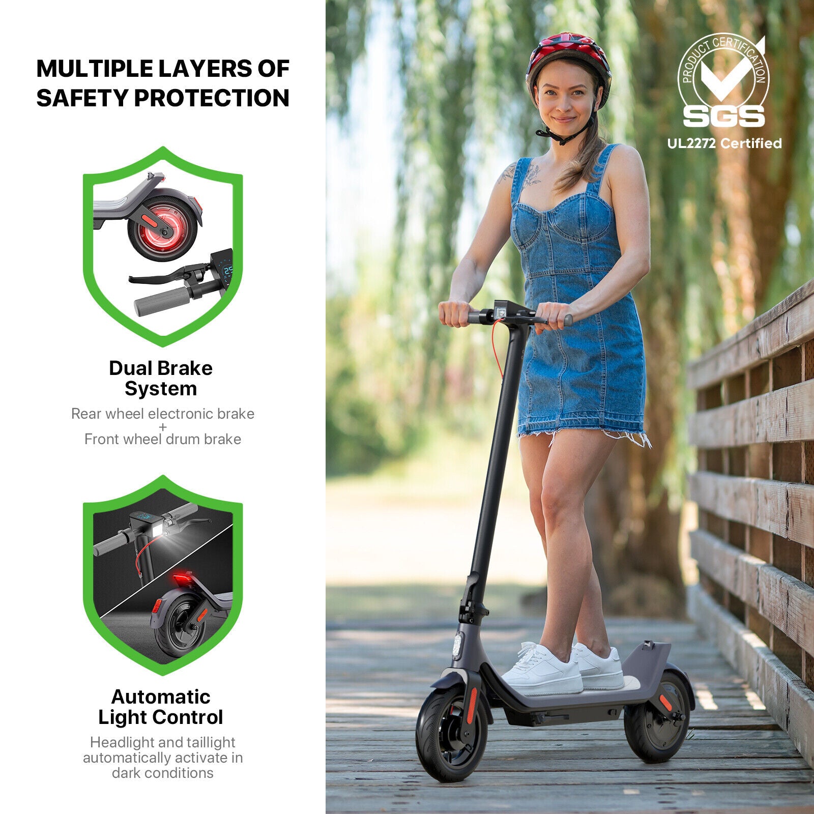 Fast Speed Electric Scooter 10.2AH 25Km Long Range 300W Motor Adult Escooter APP