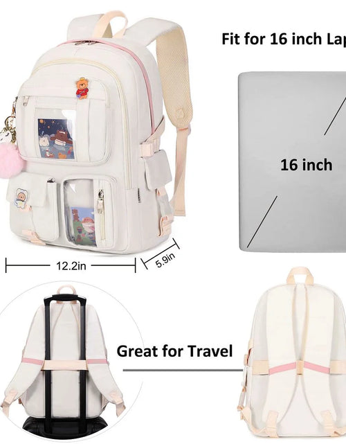 Load image into Gallery viewer, Laptop Backpacks 16 Inch School Bag College Backpack Large Travel Daypack Kawaii Bookbags for Teens Girls Women Students（Pink）
